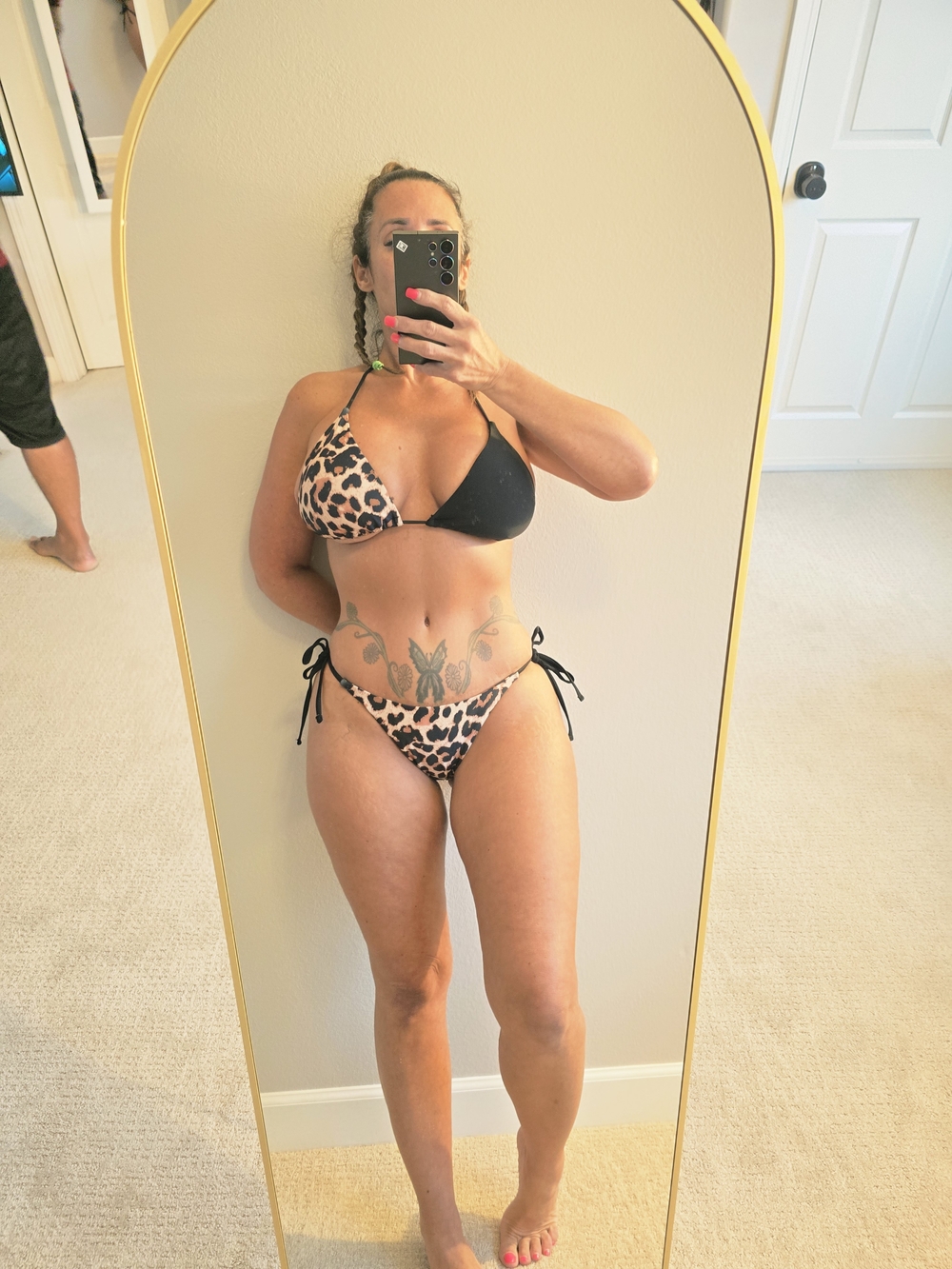 Pg11 #6 Leopard Print & Black Tie-Side Bikini